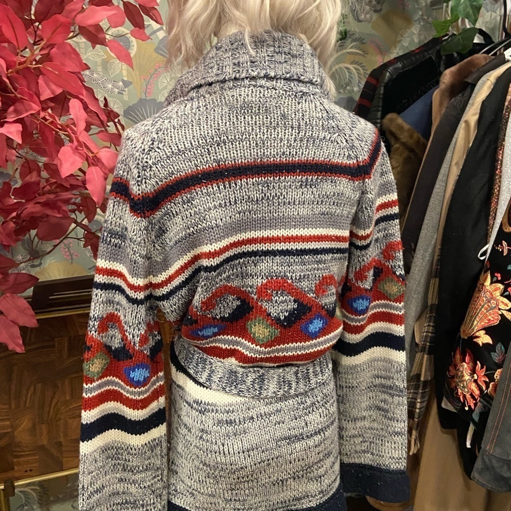 1970s vintage tie waist cardigan Size Medium - Picture 10 of 14